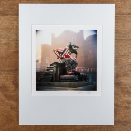 well red statue on the University of Wisconsin campus