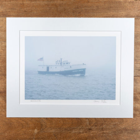 photograph of a fishing boat leaving from Kewaunee, Wisconsin