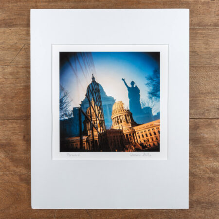 forward statue and wisconsin state captiol.